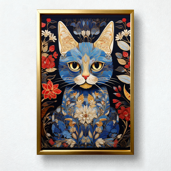 Kawaii Cat with Flowers Paint by Numbers – Modern Zen Home Decor