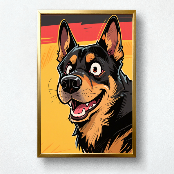 Paint by Numbers: Dynamic Comic Portrait of German Shepherd