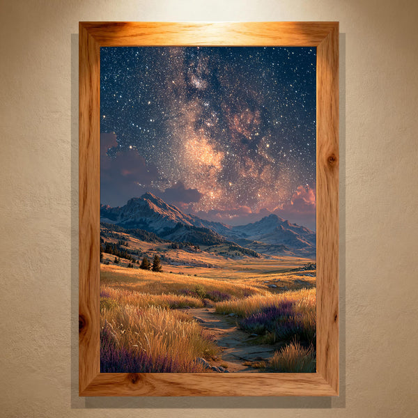 Celestial Meadow Paint by Numbers – Milky Way Night Sky Mountain Landscape | PaintEasy