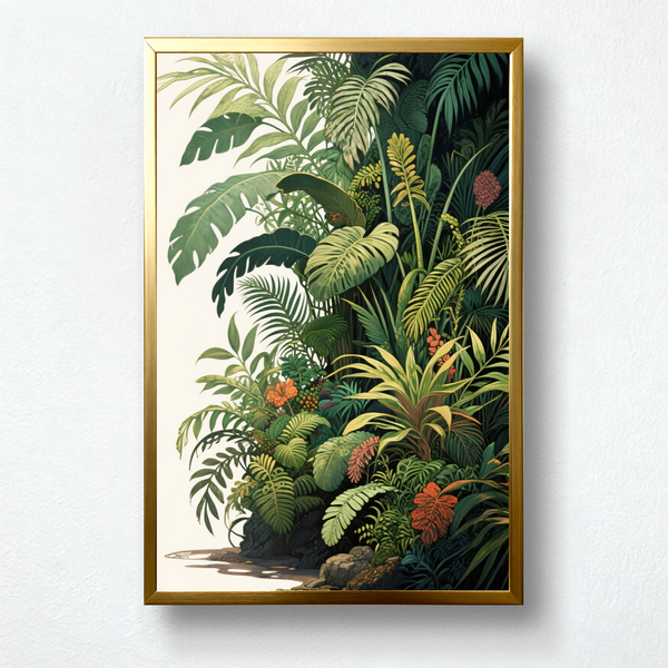 Paint by Numbers: Lush Tropical Vegetation Scene