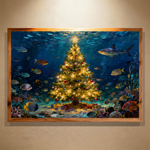 Underwater Christmas Star Paint by Numbers – Glowing Ocean Tree Holiday Art | PaintEasy