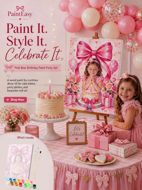 Custom Birthday Portrait Paint by Number Kit for Kids