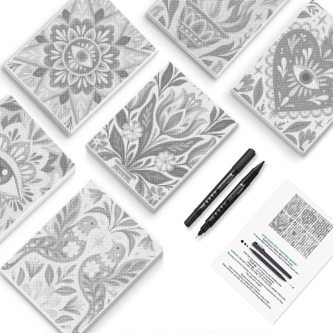 Leaf Mandala Dot Painting Mini Set - finished craft design and kit preview