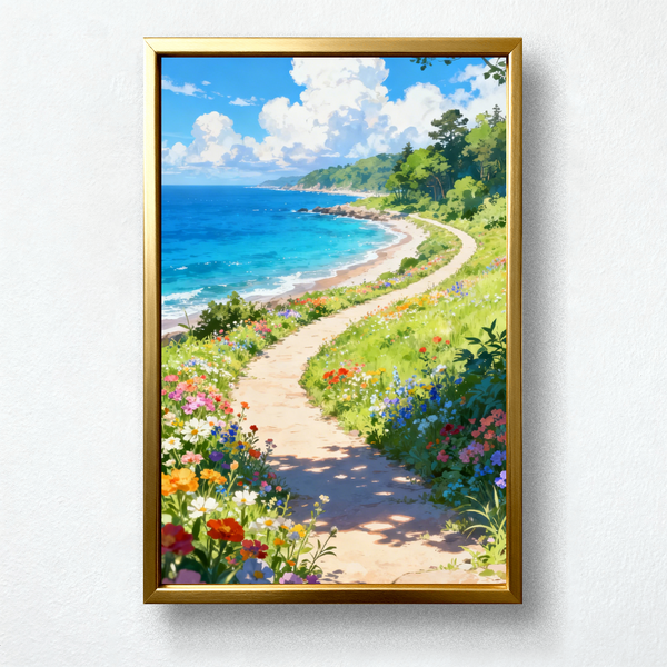 Paint by Numbers: Healing Path by Flower Sea and Coast