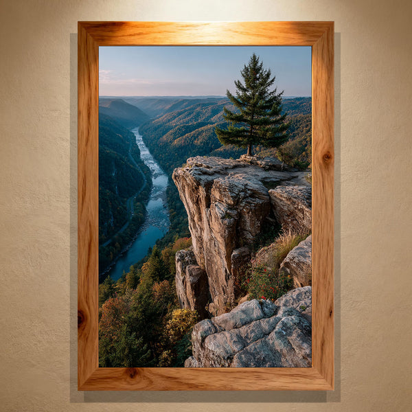 Summit Lone Pine Paint by Numbers – Cliffside Pine Tree & River Canyon Landscape | PaintEasy