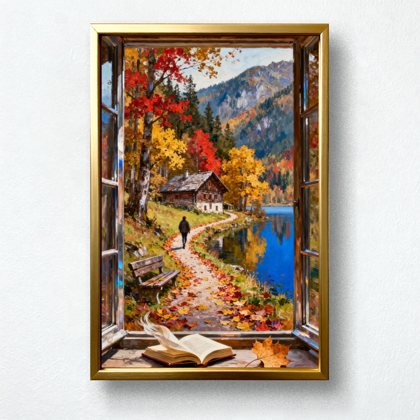 Paint by Numbers：Poetic Window View of Fall Forest