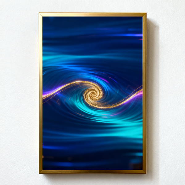 Celestial Flow Paint by Numbers | Cosmic Spiral & Golden Energy Stream