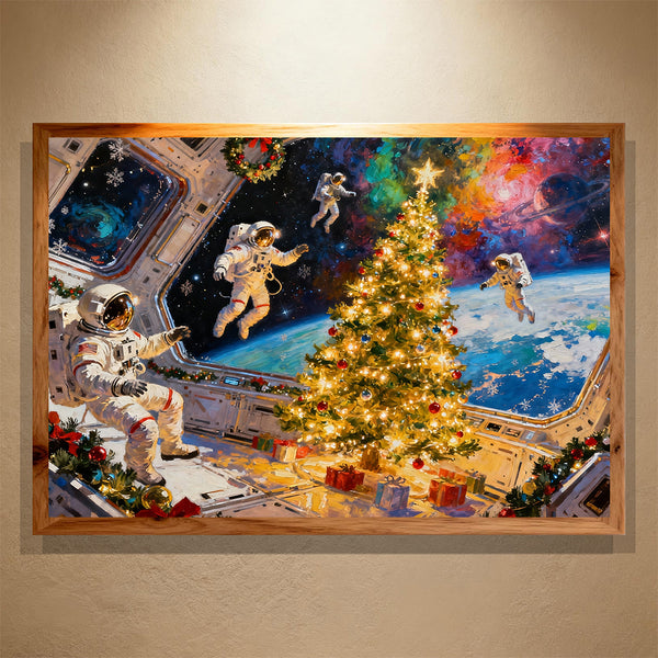 Cosmic Christmas Eve Paint by Numbers – Space Holiday Tree & Astronaut Art | PaintEasy