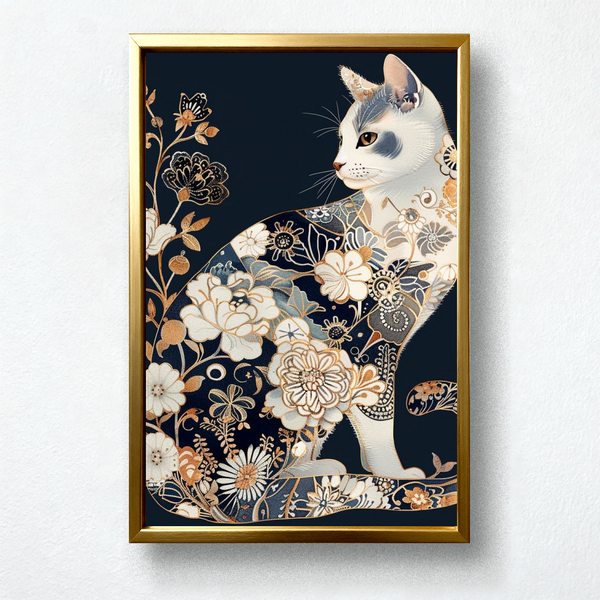 Whispering Blossoms – Cat Paint by Numbers Kit