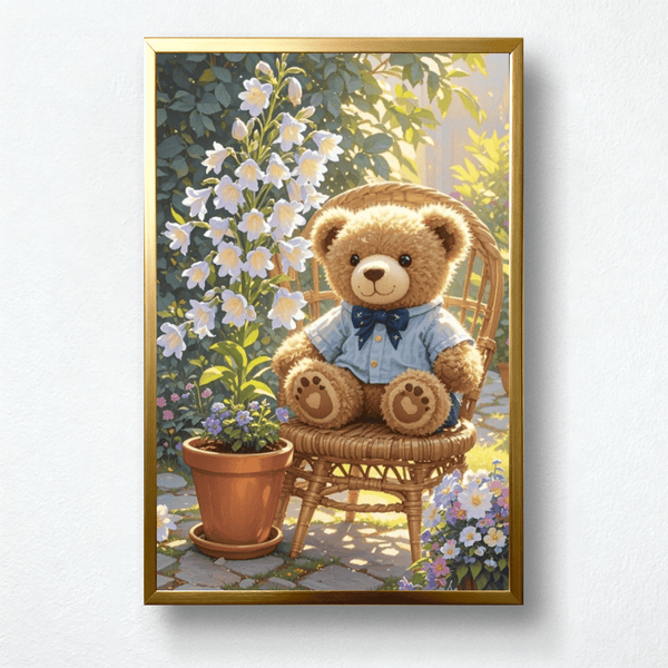 Paint by Numbers：Floral Nap Teddy Bear's