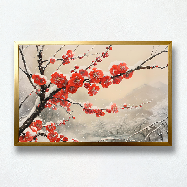 Paint by Numbers：Red Plum Blossoms in the Snow