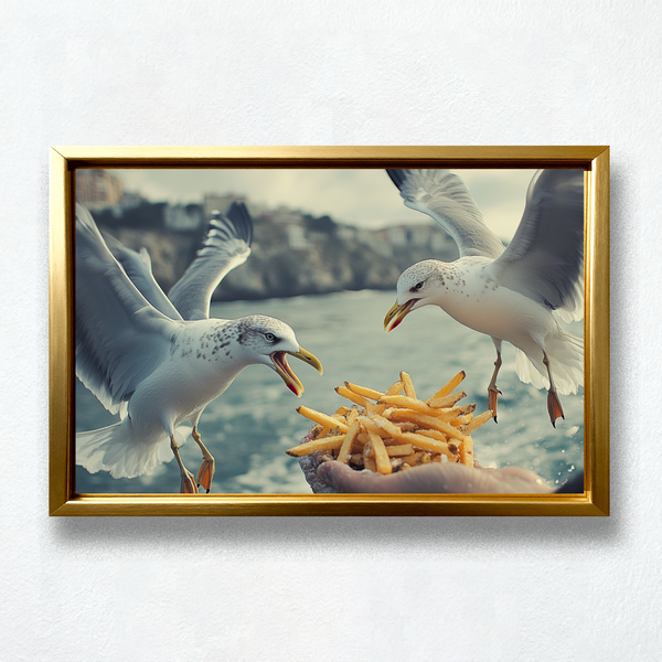 Paint by Numbers：Seagull Snatching Food