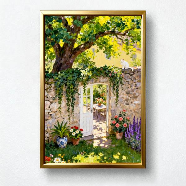 Paint by Numbers：White Cat in the Idyllic Garden