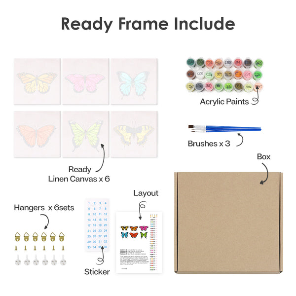 Paint by Numbers - Butterfly Digital Oil Painting Set