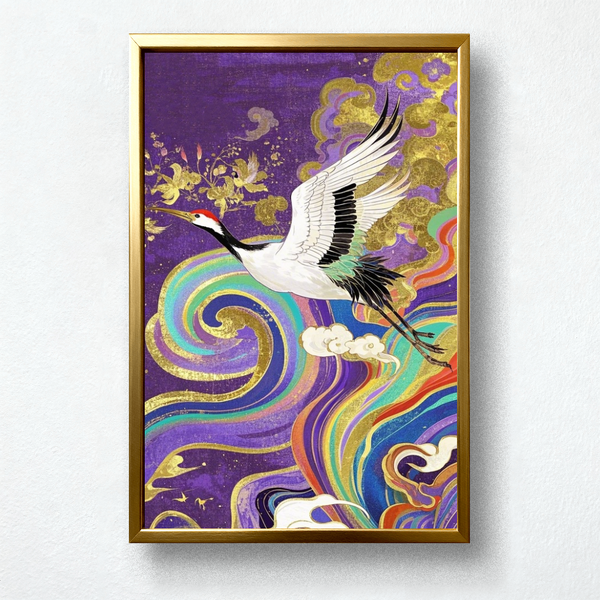 Paint by Numbers：Crane Carried by Golden Mists