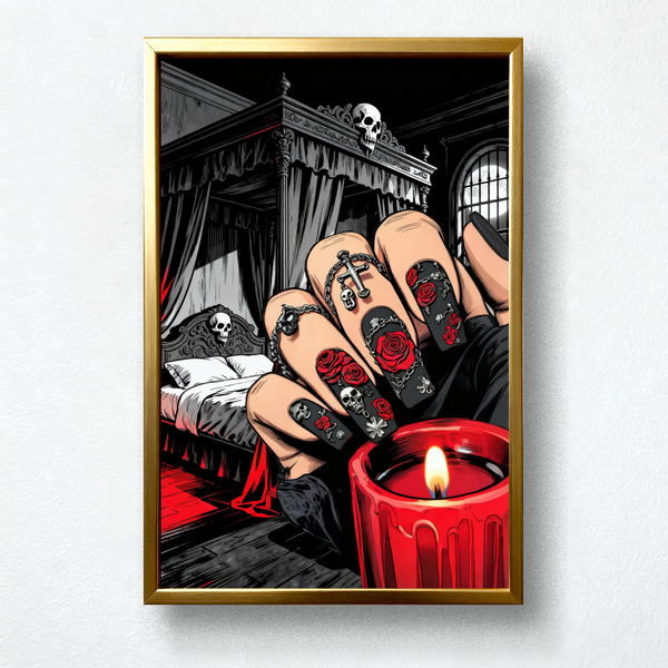 Paint by Numbers：Dark Aesthetic Nail Art Creation