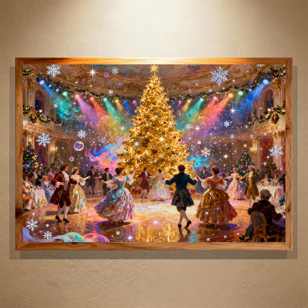 Golden Waltz Christmas Ball Paint by Numbers – Festive Ballroom Holiday Art | PaintEasy