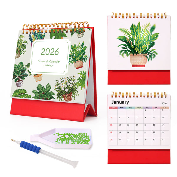 Diamond Painting：2026 Desk Calendar IV