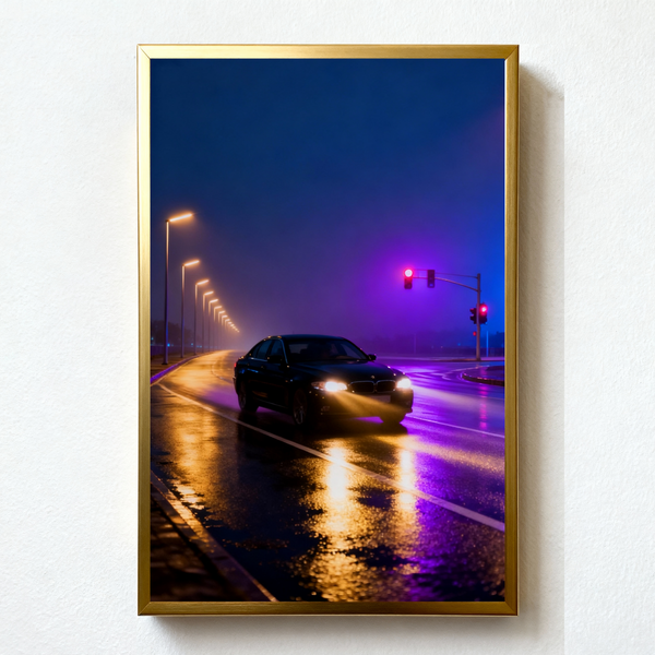 Neon Drift Paint by Numbers | Night Drive & City Lights Reflection Scene
