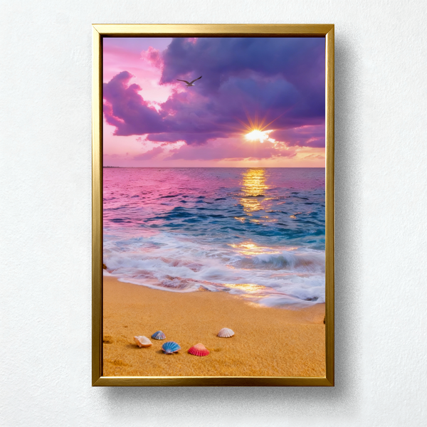 Dream Coast Paint by Numbers | Pink Sunset Beach Art for Calm & Romance