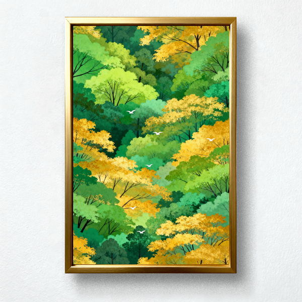 Paint by Numbers: Birds in Colorful Forest Canopy