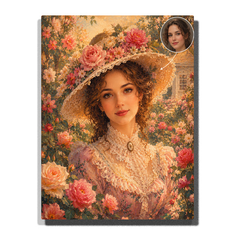 Custom Garden Hat Portrait - example theme, personalized from your photo