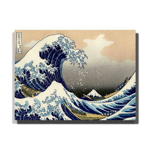 The Great Wave off Kanagawa by Katsushika Hokusai Paint by Numbers For Adults featuring towering indigo waves, fishing boats and Mount Fuji