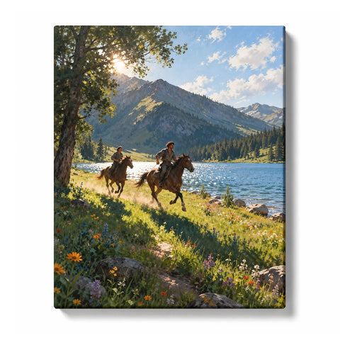 Horseback Riders by the Lake