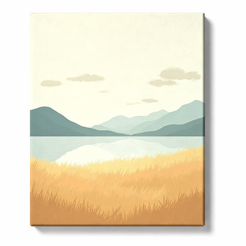 Golden Lakeside Meadow Paint by Numbers Kit