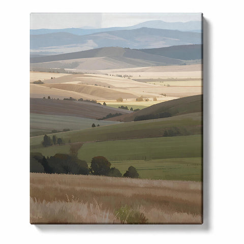 Rolling Farmland and Blue-Gray Hills Paint by Numbers Kit