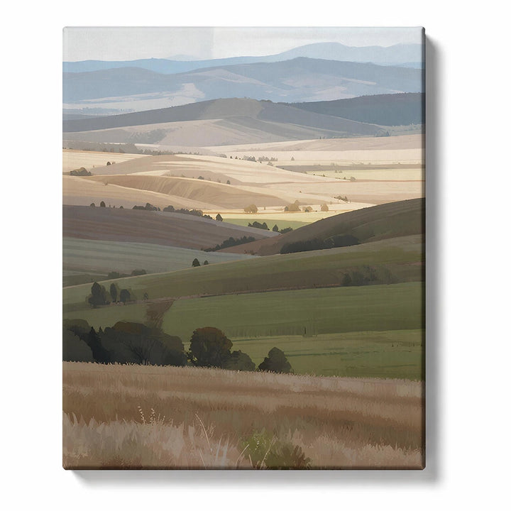 Rolling Farmland and Blue-Gray Hills Paint by Numbers Kit