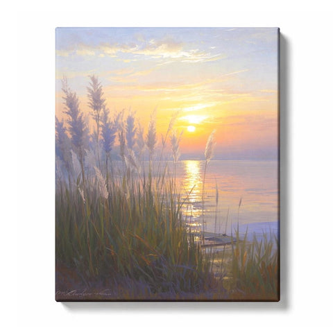 Sunset Reeds beside a Golden Lake Reflection Paint by Numbers Kit for Adults