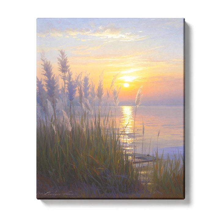 Sunset Reeds beside a Golden Lake Reflection Paint by Numbers Kit for Adults
