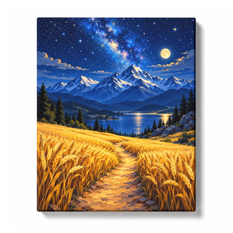 Golden Meadow and Rose Milky Way Paint by Numbers Kit
