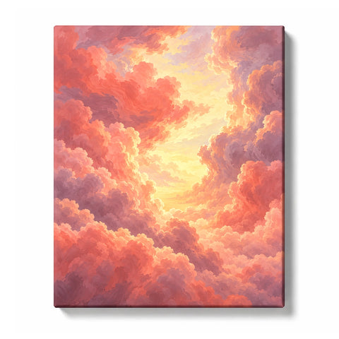 Peach Cloud Harbor and Long Pier paint by numbers design