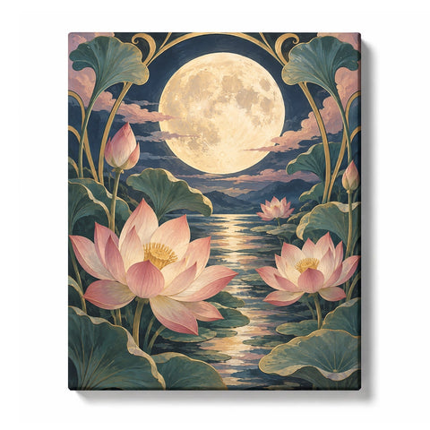 White Water Lilies in Golden Light