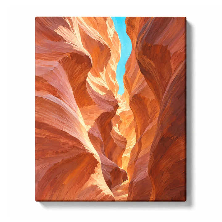 Sunlit Passage through a Sandstone Canyon paint by numbers design