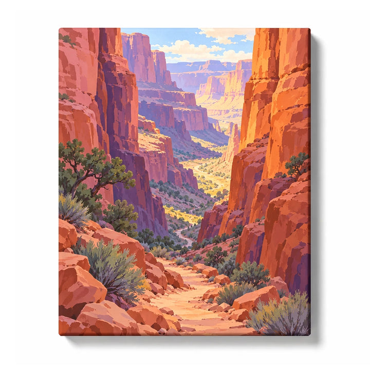 Rose-Orange Canyon Trail paint by numbers design
