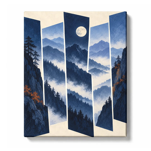 Jade Peaks in Luminous Clouds paint by numbers design