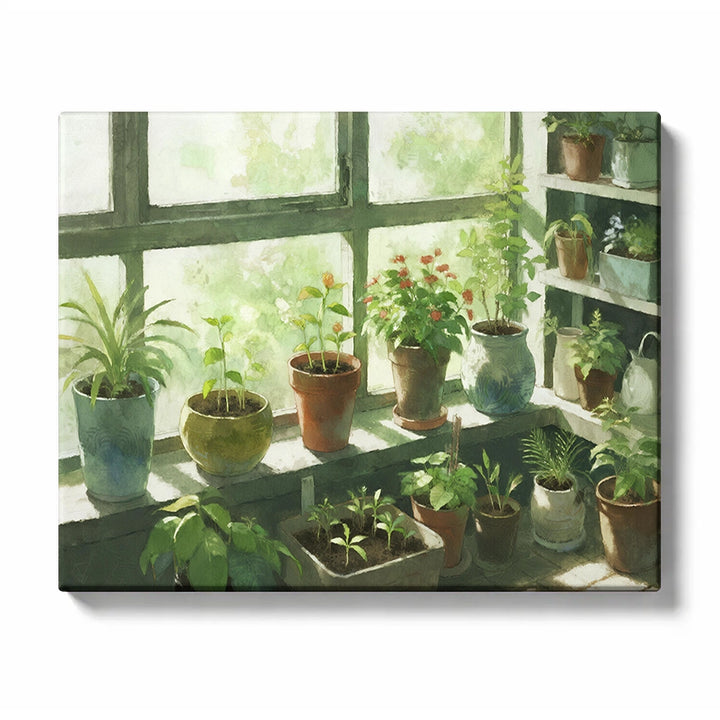 Sunlit Windowsill Garden Paint by Numbers Kit For Adults