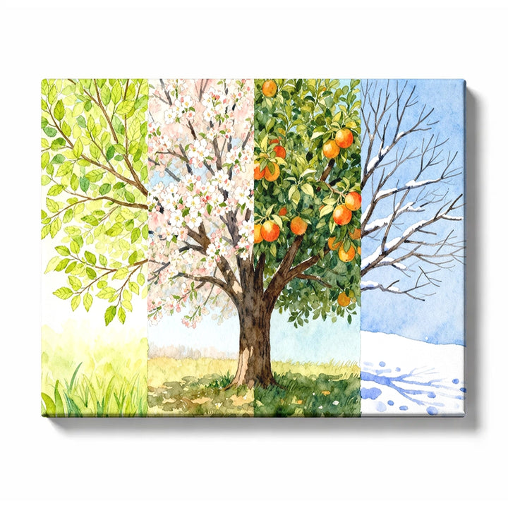 Four Season Fruit Tree Landscape Paint by Numbers Kit For Adults