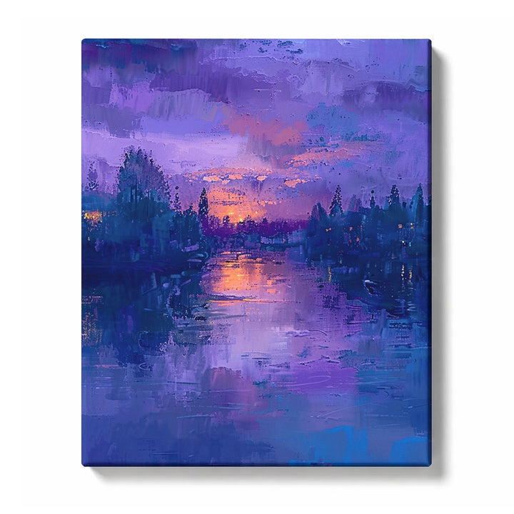 Dreamshore Paint by Numbers | Blue-Purple Twilight River Scene