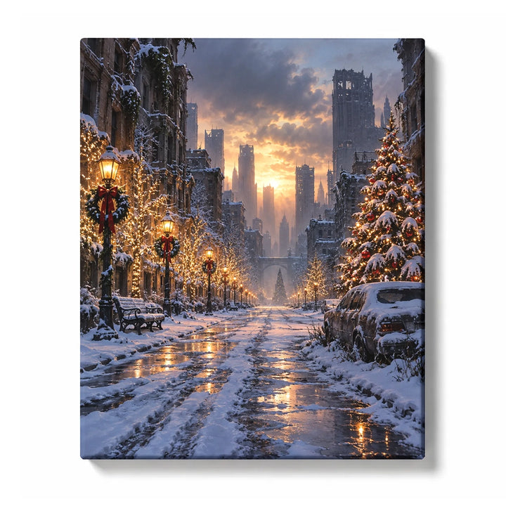 Sanctum Remains Paint by Numbers | Abandoned Cathedral Christmas Scene | Post-Apocalypse Series
