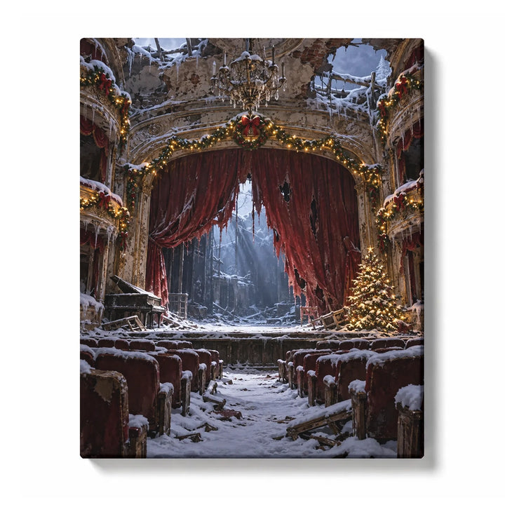 The Final Curtain Paint by Numbers | Abandoned Theater Christmas Lights | Post-Apocalypse Series