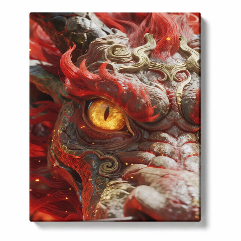 Red Dragon Eye Close-Up Paint by Numbers Kit For Adults