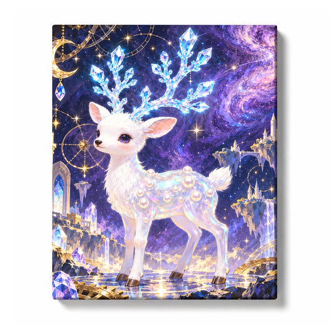 White Deer with Crystal Antlers in Starry Sky Paint by Numbers Kit for Adults – Home Decor - Animal | PaintEasy