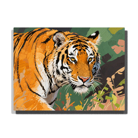 Tiger walking through forest paint by numbers kit for adults by PaintEasy