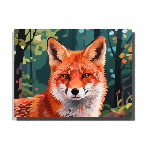 Red fox portrait in forest paint by numbers kit for adults by PaintEasy