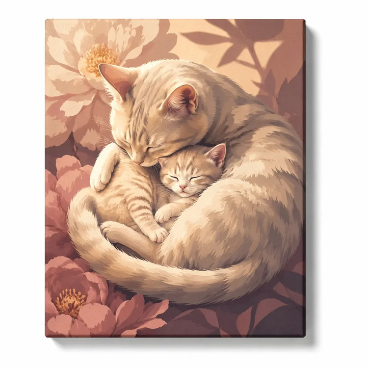 Golden Retriever and Gray Cat Sitting Together in Sunlit Room Paint by Numbers Kit For Adults