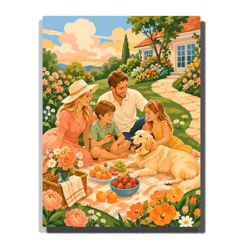 Mother Holding Child by Sunny Window with Candles and Flowers Paint by Numbers Kit For Adults